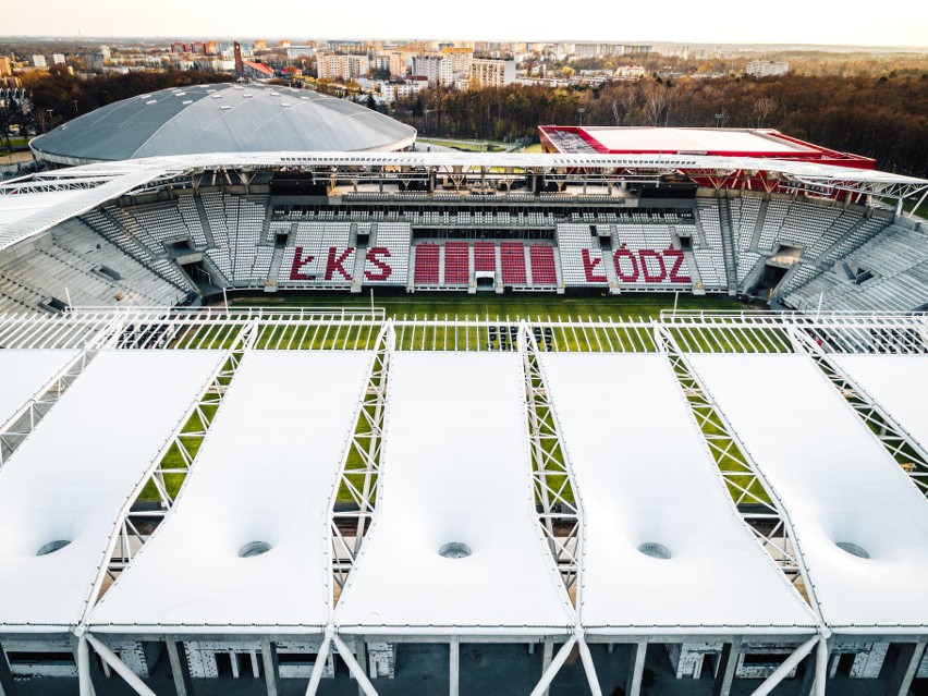Stadion ŁKS łódzkim Bernabeu. Piękne zdjęcia stadionu ŁKS przy al. Unii. Zdjęcia z drona
