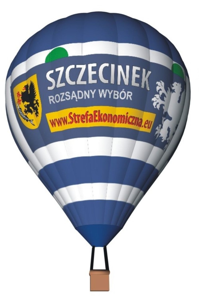 Projekt balonu w reklamą Szczecinka.