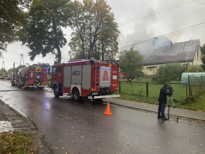 Pożar budynku mieszkalnego w Pustowie w gm. Kępice.