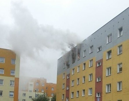 Pożar w bloku przy ul. Dmowskiego w Gorzowie.
