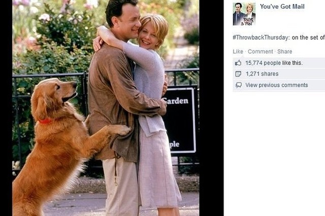 Meg Ryan i Tom Hanks w filmie "Masz wiadomość" (fot. screen z Facebook.com)
