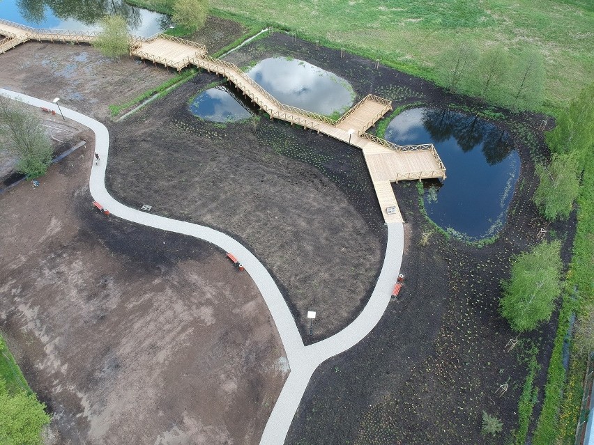 Park przy ul. Jagiellońskiej w Bielsku Podlaskim. W Podlaskiem powstaje jeden z piękniejszych parków miejskich [ZDJĘCIA, WIDEO]