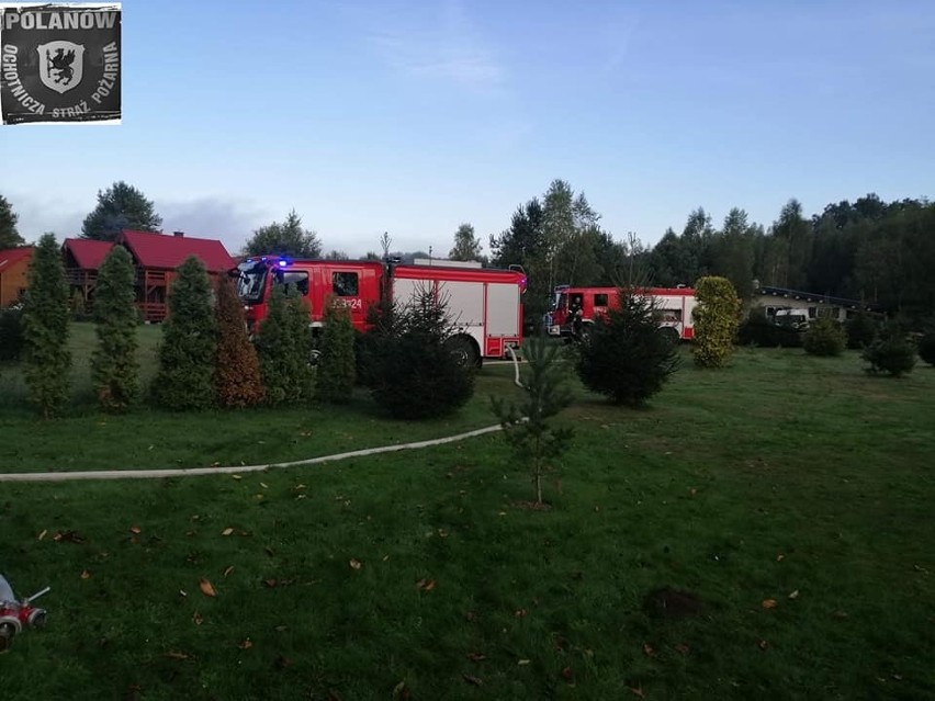 W sobotni poranek w miejscowości Krąg doszło do pożaru sauny...