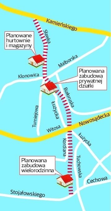 Przebieg ulicy Nowej Sławka