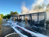 Pożar autobusu w gminie Dobra. Nikomu nic się nie stało [ZDJĘCIA]