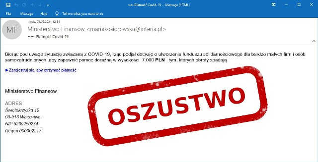 Cyberprzestępcy podszywają się pod Ministerstwo Finansów i wyłudzają dane od przedsiębiorców