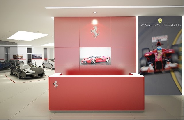 Salon Ferrari Katowice - wizualizacje nowego większego salonu