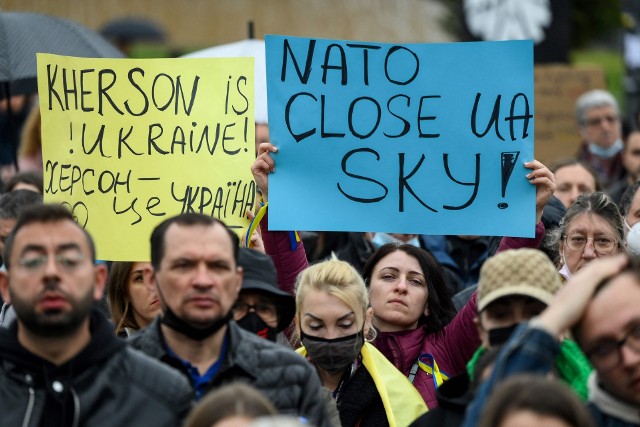 Manifestacja Ukraińców w Chersoniu