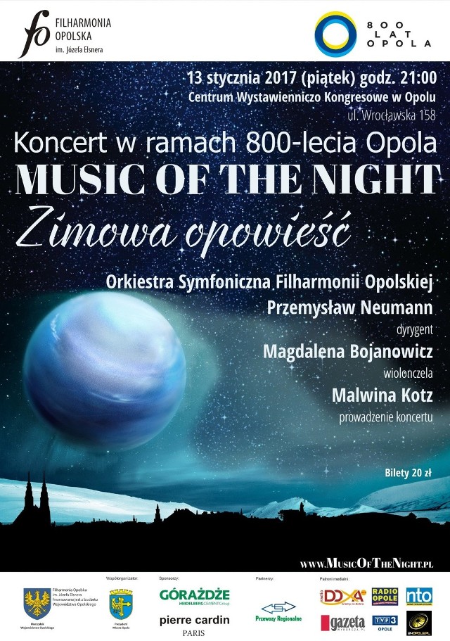 Koncert „Music of the Night - Zimowa Opowieść” odbędzie się 12 stycznia w Centrum Wystawienniczo-Kongresowym.