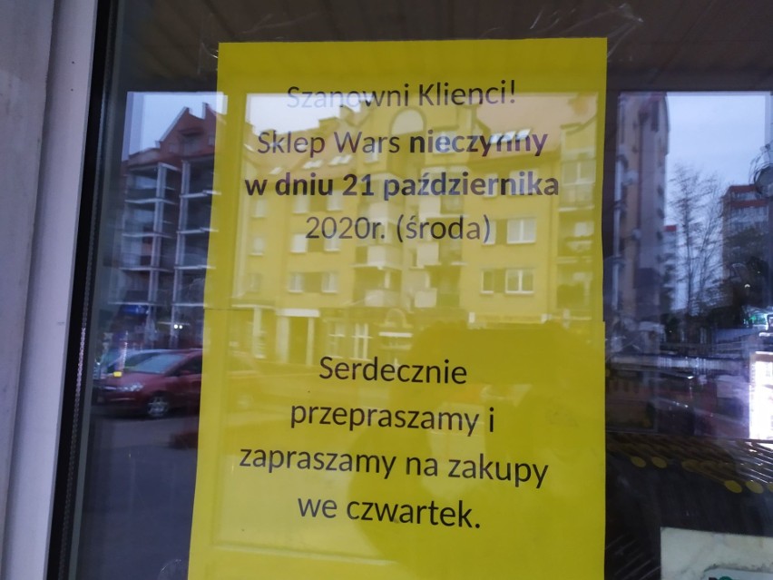 Sklep Wars przy ulicy Warszawskiej zamknięty