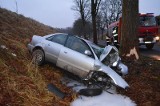 Wypadek na trasie Choszczno - Rzecko. Miesiąc temu dostał prawko, dziś rozbił audi a4