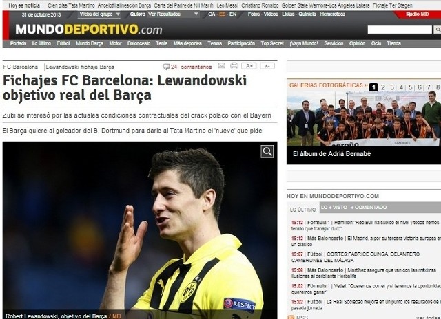 Robert Lewandowski zagrać może w Barcelonie