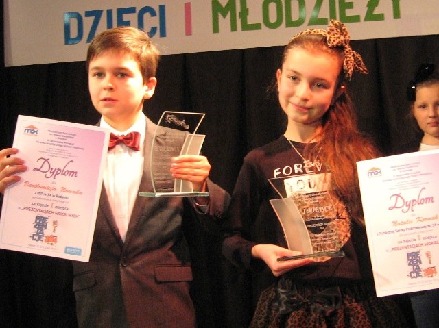 Laureaci I miejsc : Bartłomiej Nowak i Natalia Kornak