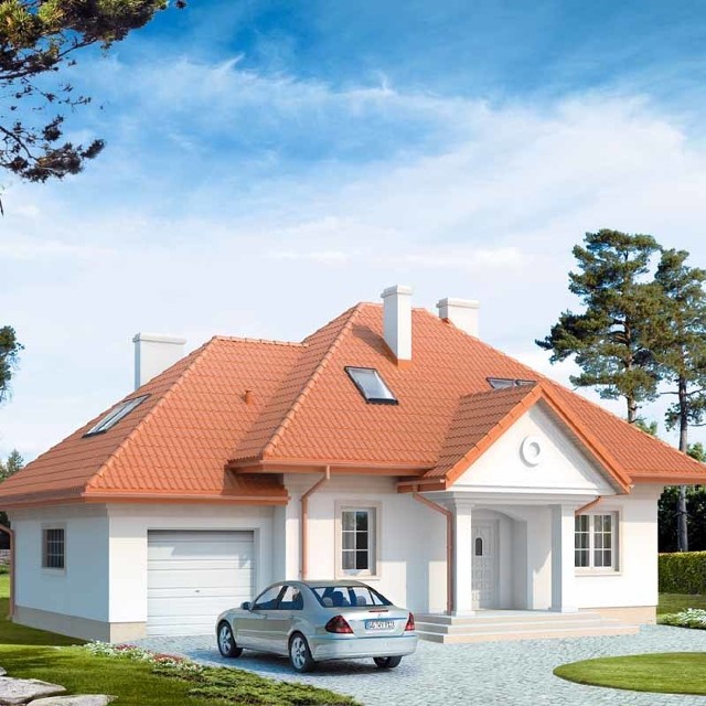 Taki piękny dom, według projektu o nazwie Szafran, jest główną nagrodą w tegorocznej loterii "Porannego". Zaprojektowali go Tomasz Sobieszuk i Piotr Rynkiewicz, architekci z Biura Projektów MTM Styl.