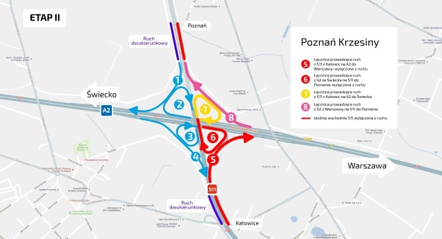 Schemat organizacji ruchu od nocy 28 na 29 kwietnia