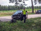 Podgórze. Wypadek trzech samochodów na DK 63. Cztery osoby ranne, droga zablokowana