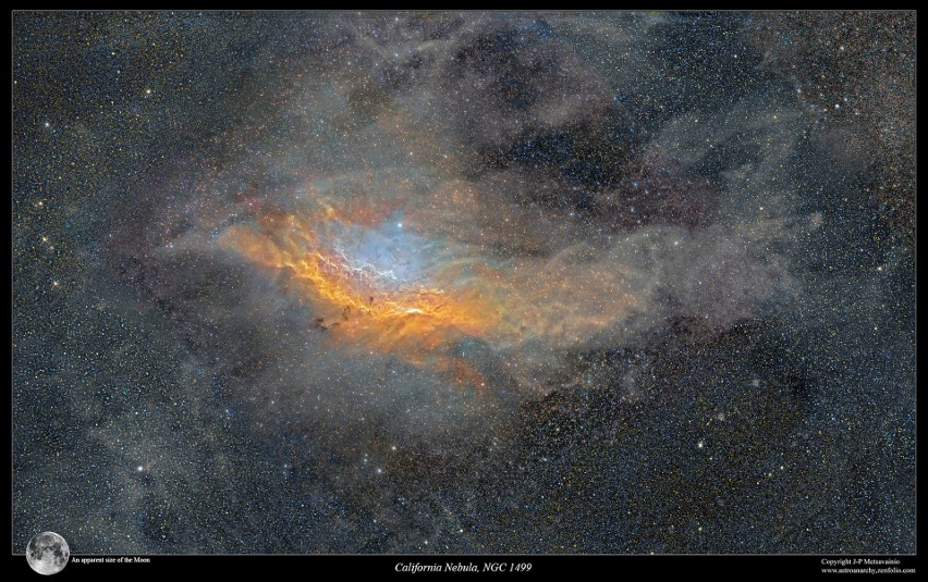 Mgławica Kalifornia, znana też jako NGC 1499, jest widoczna...