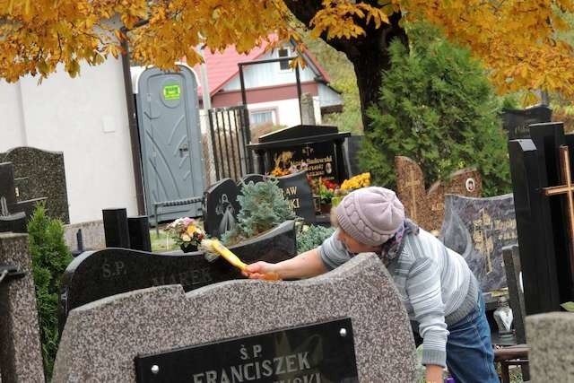 Zlokalizowany na uboczu toi toi, wg zapewnień dyrekcji w Urbitorze nie przeszkadza odwiedzającym cmentarz