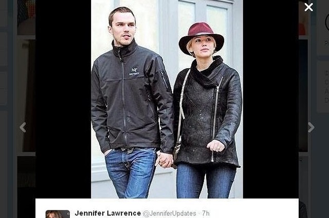 Jennifer Lawrence i Nicholas Hoult (fot. screen z Twitter.com)