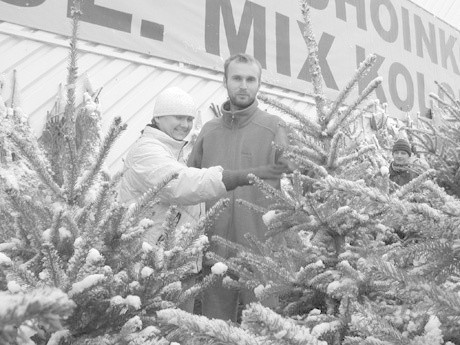 &#8211; Odkąd pamiętam, zawsze kupujemy żywe drzewka na święta. Wtedy można poczuć prawdziwą atmosferę świąt. Nie wyobrażamy sobie świąt bez tego świeżego zapachu  &#8211; mówią Katarzyna i Adam Chomko, których spotkaliśmy w sobotę kupujących choinkę przed sklepem Leroy Merlin.