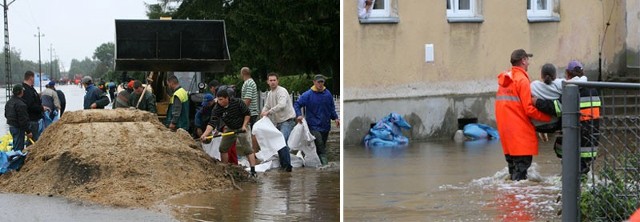 Akcję ratunkową utrudnia padający deszcz.