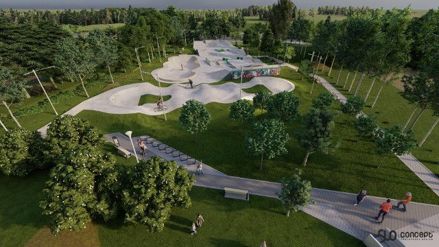 Tak ma wyglądać gotowy skatepark z pumptrackiem w Myślenicach