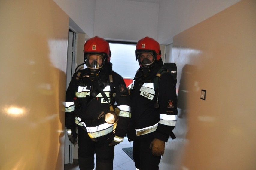 Ćwiczenia straży pożarnej w Szczecinku.