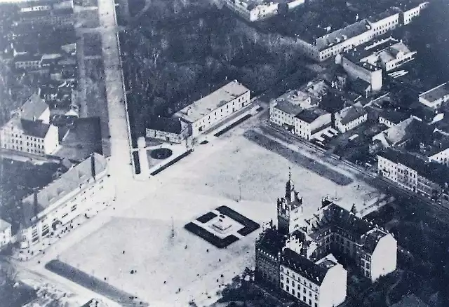 Widziane z góry centrum miasta Słupska na początku minionego wieku