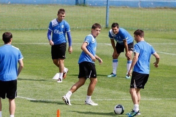Piłkarze Lecha podczas treningu