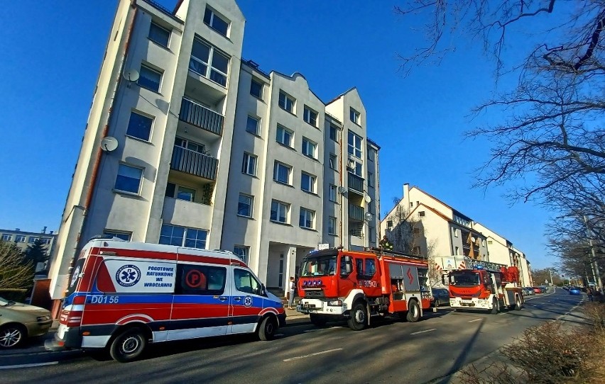 Pożar mieszkania przy ul. Na Polance we Wrocławiu 25.03.2022