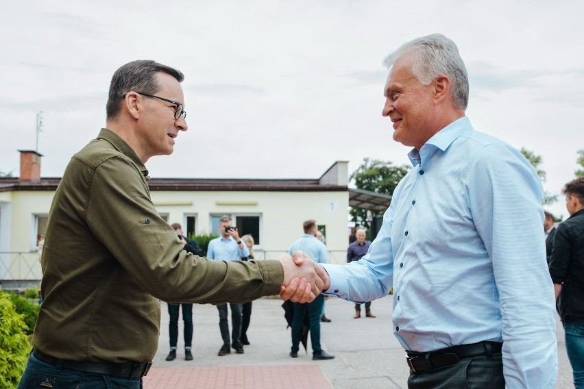 Premier Mateusz Morawiecki oraz prezydent Litwy Gitanas...