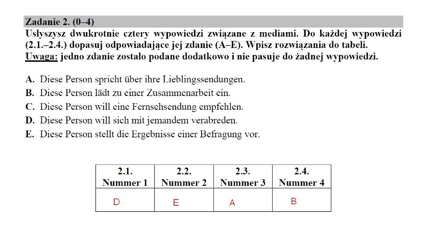 Matura 2019. Język niemiecki poziom podstawowy ODPOWIEDZI, ARKUSZ CKE. Matura z j. niemieckiego podstawa 14.05.2019