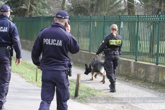 05.04.2018 wroclawgazeta wroclawskawroclaw, parkowa, park szczytnicki, kopernika, duza akcja policji, trwaja poszukiwania zbiega, ktory nie zatrzymal sie do kontroli policyjnej a uciekajac samochodem uderzyl w slupjaroslaw jakubczak / polska presspark szczytnicki otoczony poszukiwania wypadek ucieczka slup poscig policja pies tropiacy parkowa kopernika patrol niebieska bluza mezczyzna wypadek kolizja zderzenie 