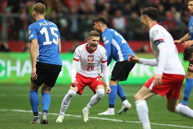 Zdobywca piątej bramki dla reprezentacji Polski w meczu z drużyną Estonii Sebastian Szymański