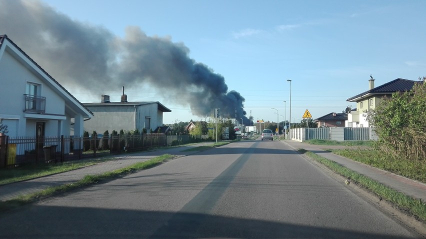 Pożar przy ul. Leśnej w Szczecinie. Palił się magazyn reklamówek w Załomiu [WIDEO, ZDJĘCIA]