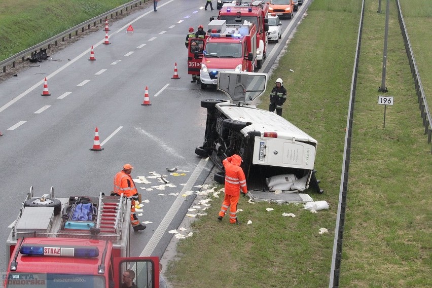 Do wypadku doszło na 196 km na węźle Pikutkowo w powiecie...