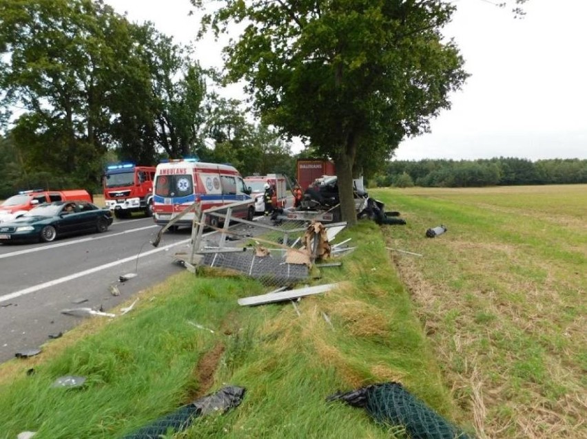 Wypadek w Zgierzynce koło Lwówka - bus uderzył w naczepę tira [ZDJĘCIA] 