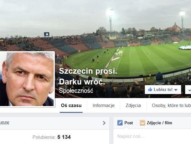 Profil "Szczecin prosi. Darku wróć" lubi już ponad 5 tys. osób.