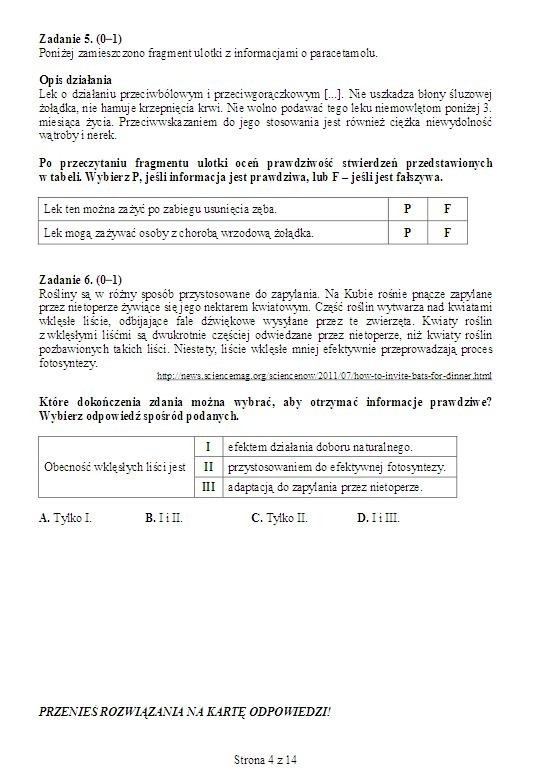 EGZAMIN GIMNAZJALNY 2013. Test matematyczno-przyrodniczy [ARKUSZ, ODPOWIEDZI]