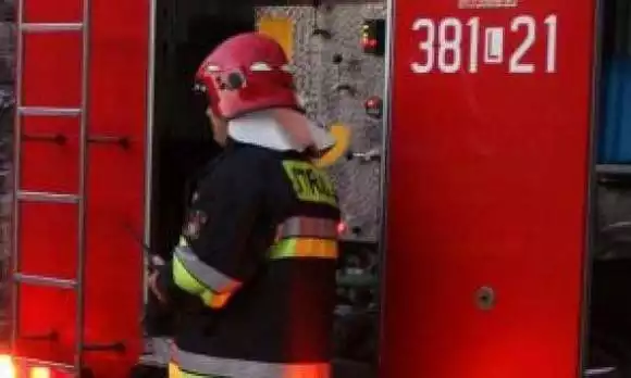 Strażacy gasili podkłady na trasie kolejowej przy Autostradzie Poznańskiej.