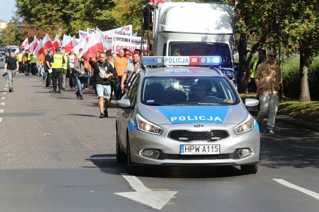 Protest leśników w Szczecinie