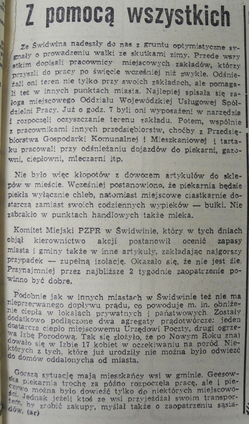 Na przełomie lat 1978-1979 Polskę nawiedziła zima, która...