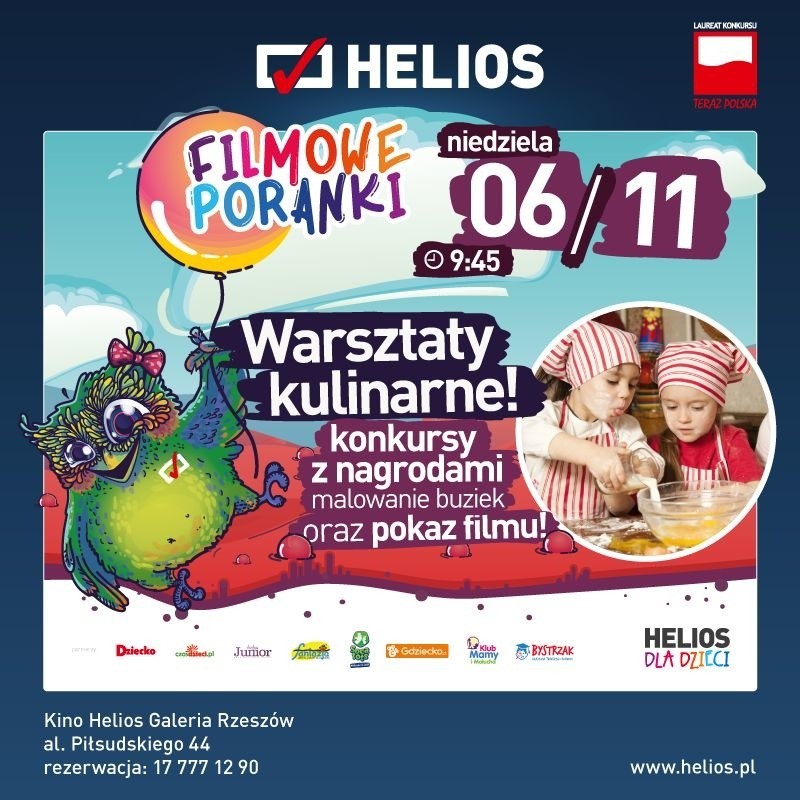 Filmowy Poranek dla Dzieci w kinie Helios Galeria Rzeszów