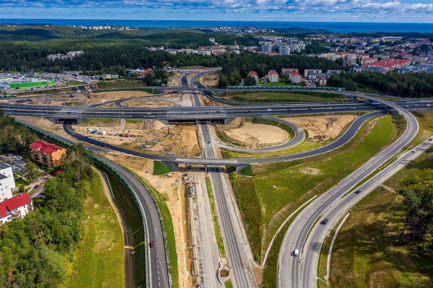 Gdynia. Budowa Trasy Kaszubskiej - węzeł Wielki Kack....