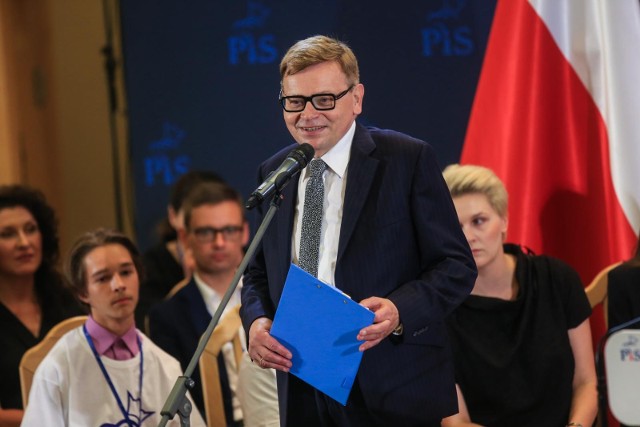 Tadeusz Zysk podczas wizyty Jarosława Kaczyńskiego w Wielkopolsce. Lipiec 2022.