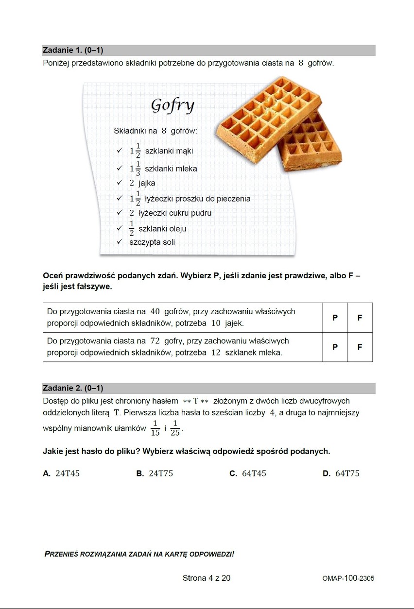 Zobacz odpowiedzi do arkusza z matematyki 2023 (egzamin...