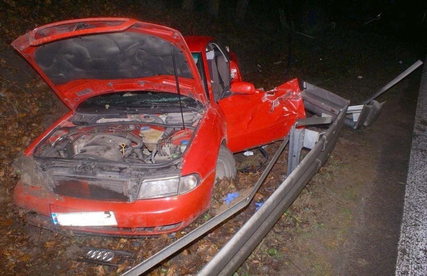 Auto staranowało barierki i wypadło z drogi