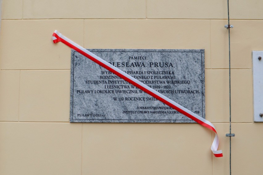 W Puławach odsłonięto tablicę poświęconą Bolesławowi Prusowi