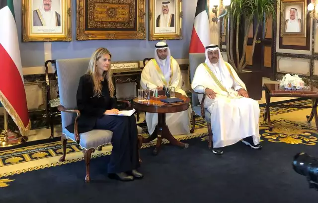 Eva Kaili podczas spotkania z delegacją z Kuwejtu