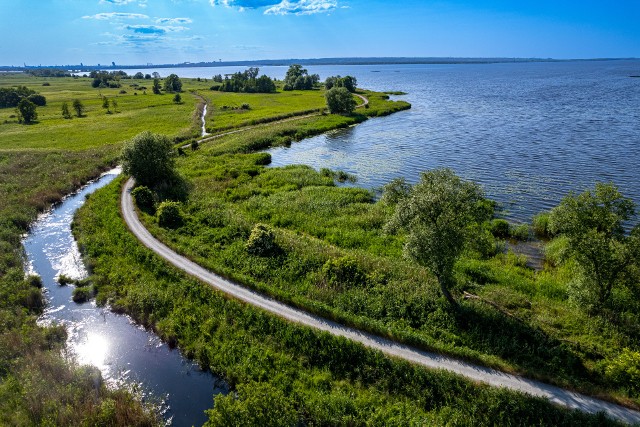 Odcinki poprowadzone brzegiem jeziora Dąbie to część popularnej Trasy Wokół Zalewu Szczecińskiego oraz Blue Velo, znad morza na południe Polski